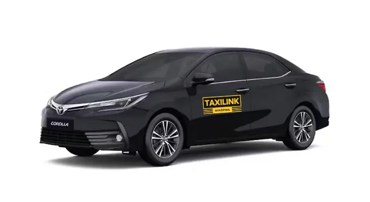 Svart Toyota Corolla taxi i Nyköping – Taxilink Nyköping AB
